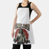 ゾンビ・ジーザス ビンテージ風 彫刻面白いTシャツデザイン_ エプロン (インサイチュ)