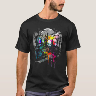 ゾンビ スカル 幽霊の家 ゴス カラフル ホラー Tシャツ