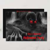 ゾンビ ハロウィンパーティーの招待状 招待状 (正面/裏面)