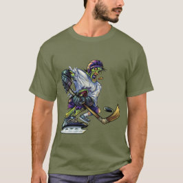 ゾンビ ハロウィン ホッケー プレイヤー おもしろ メンズ Tシャツ