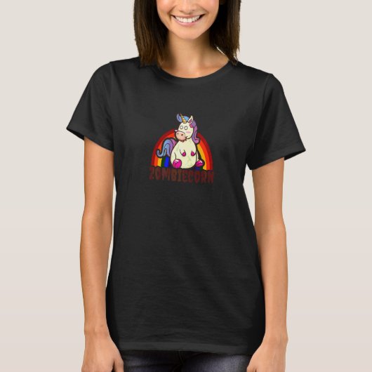 ゾンビ ハロウィン ユニコーン Tシャツ (正面)