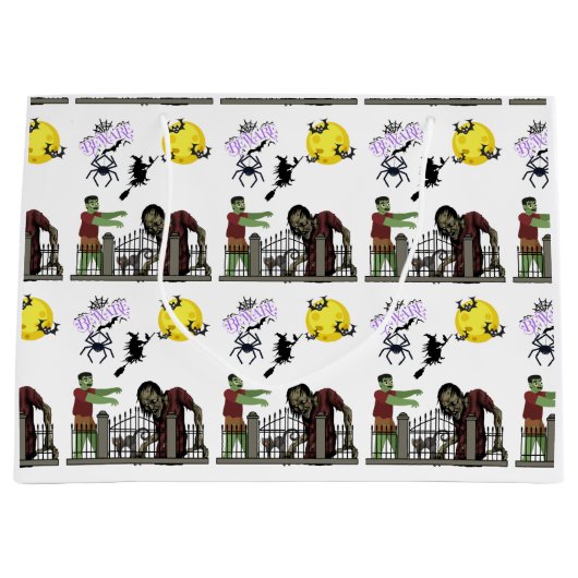 ゾンビ ハロウィン ランド 大型 ギフト バッグ ラージペーパーバッグ (正面)