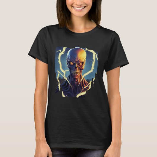 ゾンビ ハロウィン 不死 デビル 死 血 Tシャツ (正面)