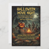 ゾンビ ハロウィン 映画 夜 案内状 (正面)