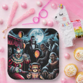 ゾンビ、ピエロ、Vamp、ドールハロウィン幽霊のよく出るー ペーパープレート (パーティー)