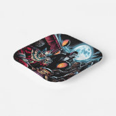 ゾンビ、ピエロ、Vamp、ドールハロウィン幽霊のよく出るー ペーパープレート (傾斜あり)