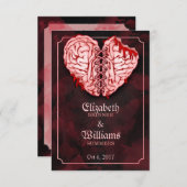 ゾンビ・ブレインズ・ウェディングRSVPカード 出欠カード (正面/裏面)