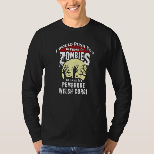 ゾンビ ペンブローク ウェルシュ コーギー スプーキー ハロウィン Tシャツ (正面)
