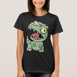 ゾンビ・レックス恐竜 お化けハロウィーンの少年たち Tシャツ