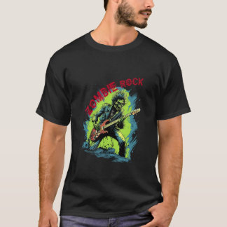 ゾンビ・ロック・ゾンビ エレキギターを演奏するスレイヤー Tシャツ