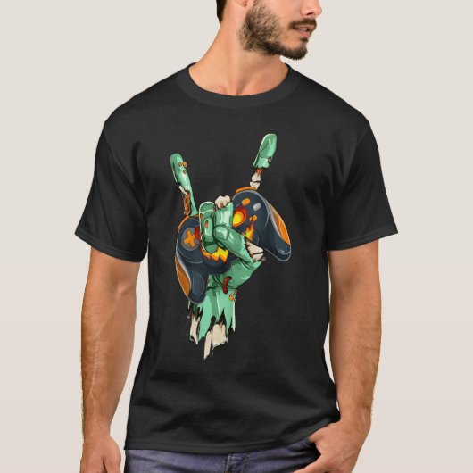 ゾンビ ロック ハンド モンスター ゲーム コントローラー Tシャツ (正面)
