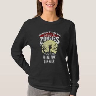 ゾンビ ワイヤーフォックステリー ハロウィン Tシャツ