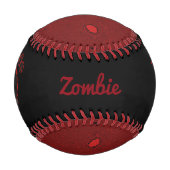 ゾンビ、野球 – 赤と黒2 野球ボール (裏面)