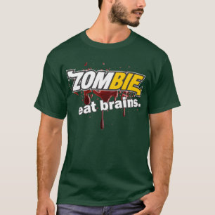 ゾンビ-頭脳を食べて下さい Tシャツ