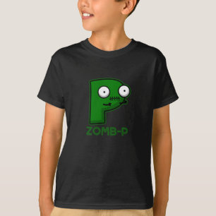 ゾンビ – P面白いハロウィーンゾンビアルファベットプンダークBG Tシャツ