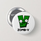 ゾンビ – V面白いハロウィーンゾンビアルファベットVプン 缶バッジ (正面&裏面)