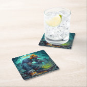 ゾンビDJレイヴハローウィンパーティビベス スクエアペーパーコースター (インサイチュ)