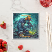 ゾンビDJレイヴハローウィンパーティビベス スタンダードカクテルナプキン (インサイチュ)