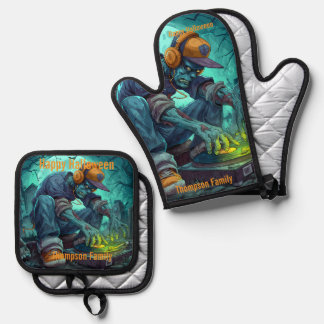 ゾンビDJレイヴハローウィンパーティビベス 鍋つかみ&鍋敷きセット