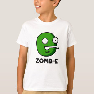ゾンビE面白いハロウィンゾンビアルファベットパン Tシャツ