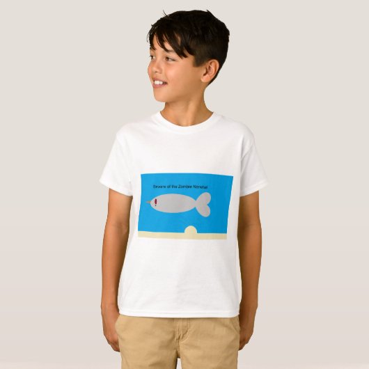 ゾンビNarwhalの用心して下さい Tシャツ (正面フル)