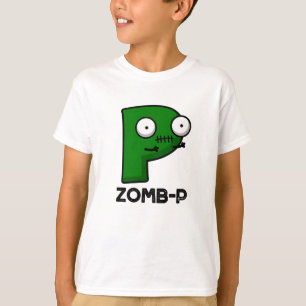 ゾンビP面白いハロウィンゾンビアルファベットパン Tシャツ