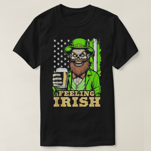 ゾンビSt patricks day感じのアイリッシュおもしろいビールUS Tシャツ (デザイン正面)