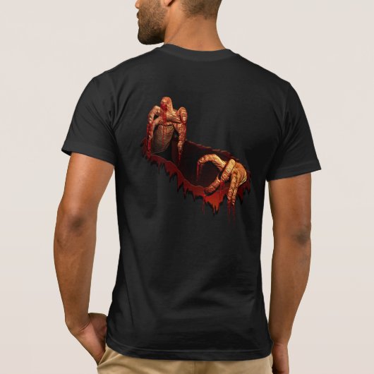 ゾンビTシャツホラーゾンビ完全に死んでいなTシャツ Tシャツ (裏面)