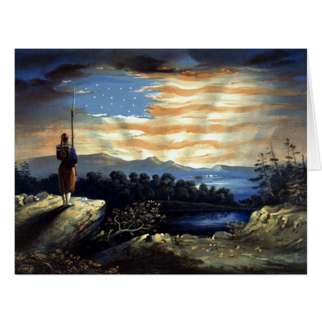 ゾーア南北戦争の天空の米国国旗 (正面横)