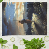 ゾーア南北戦争の天空の米国国旗 キッチンタオル (折り畳み)