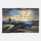 ゾーア南北戦争の天空の米国国旗 キッチンタオル (横)