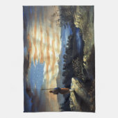 ゾーア南北戦争の天空の米国国旗 キッチンタオル (縦)