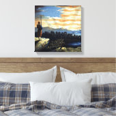 ゾーア南北戦争の天空の米国国旗 キャンバスプリント (インサイチュ (寝室))