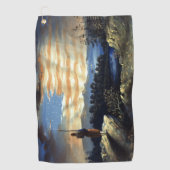 ゾーア南北戦争の天空の米国国旗 ゴルフタオル (正面)