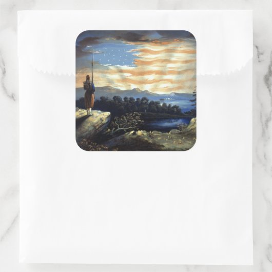 ゾーア南北戦争の天空の米国国旗 スクエアシール (バッグ)