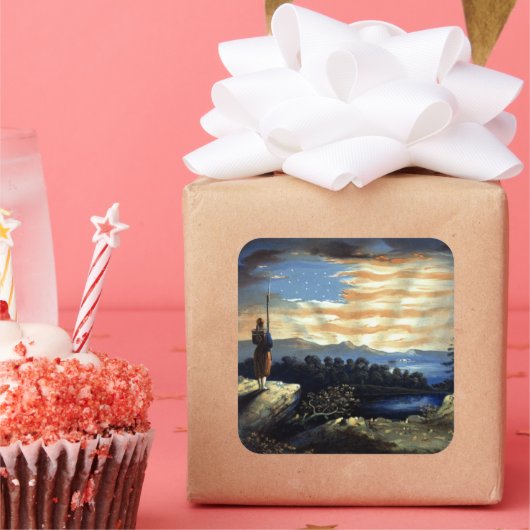 ゾーア南北戦争の天空の米国国旗 スクエアシール (パーティー)