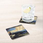 ゾーア南北戦争の天空の米国国旗 スクエアペーパーコースター (インサイチュ)