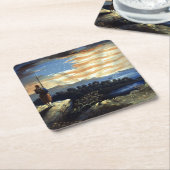 ゾーア南北戦争の天空の米国国旗 スクエアペーパーコースター (アングル)