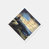 ゾーア南北戦争の天空の米国国旗 スタンダードカクテルナプキン (角)