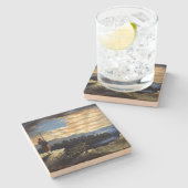 ゾーア南北戦争の天空の米国国旗 ストーンコースター (横)