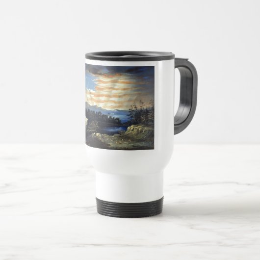 ゾーア南北戦争の天空の米国国旗 トラベルマグ (正面右)