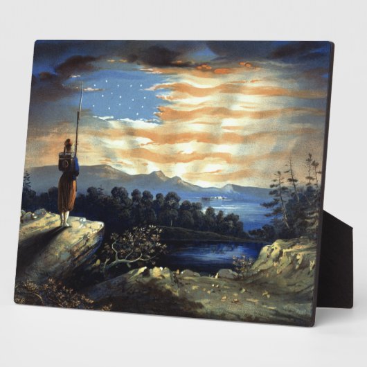 ゾーア南北戦争の天空の米国国旗 フォトプラーク (側面)