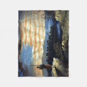 ゾーア南北戦争の天空の米国国旗 フリースブランケット (正面)