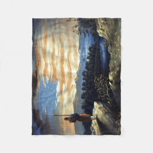 ゾーア南北戦争の天空の米国国旗 フリースブランケット (正面)