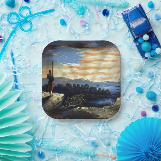 ゾーア南北戦争の天空の米国国旗 ペーパープレート (パーティー)