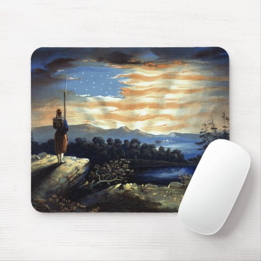 ゾーア南北戦争の天空の米国国旗 マウスパッド (マウス)