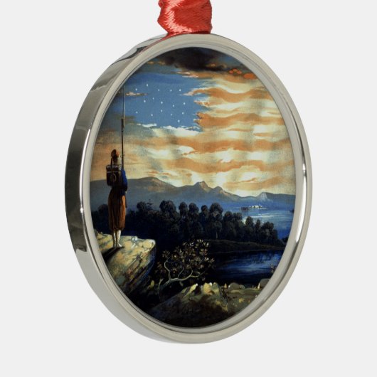 ゾーア南北戦争の天空の米国国旗 メタルオーナメント (右)