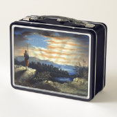 ゾーア南北戦争の天空の米国国旗 メタルランチボックス (裏面)