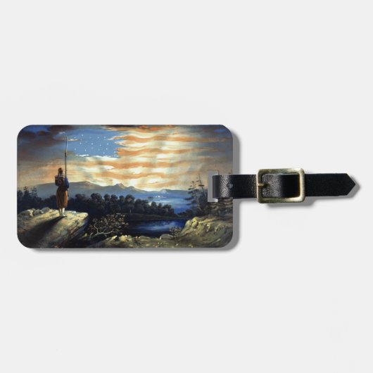 ゾーア南北戦争の天空の米国国旗 ラゲッジタグ (正面横)