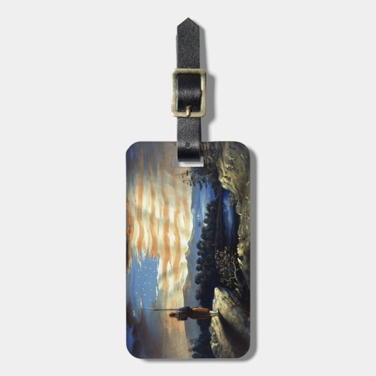 ゾーア南北戦争の天空の米国国旗 ラゲッジタグ (正面縦)